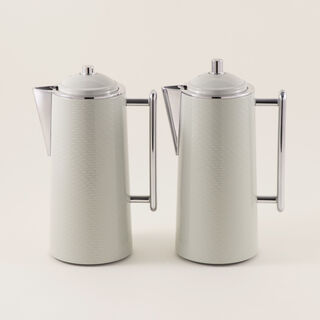 Dallaty Stainless Steel Thermos Set, Grey, 1L + 1L