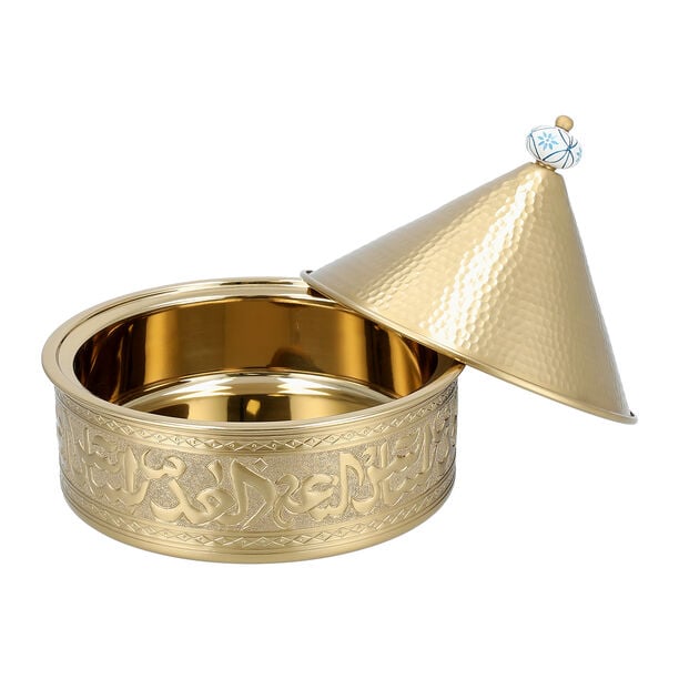 طبق تقديم مع سخان ستانلس ستيل   29*29*29 سم   لا ميسا image number 1