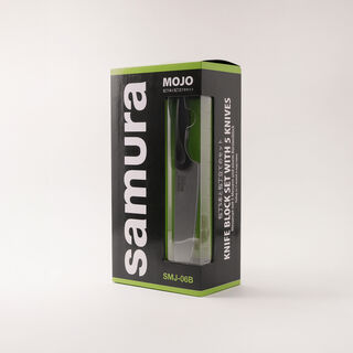 Samura 6pcs stainless steel mojo knife block set in black