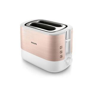 Philips Metal Toaster, Wider 2 Slot Toaster 33Cm, Reheat And Defrost Function, Half Metal Material 1000W 3Pin Plug