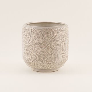 Homez Huda Planter Stoneware Beige 20.8*20.8*20.5 Cm