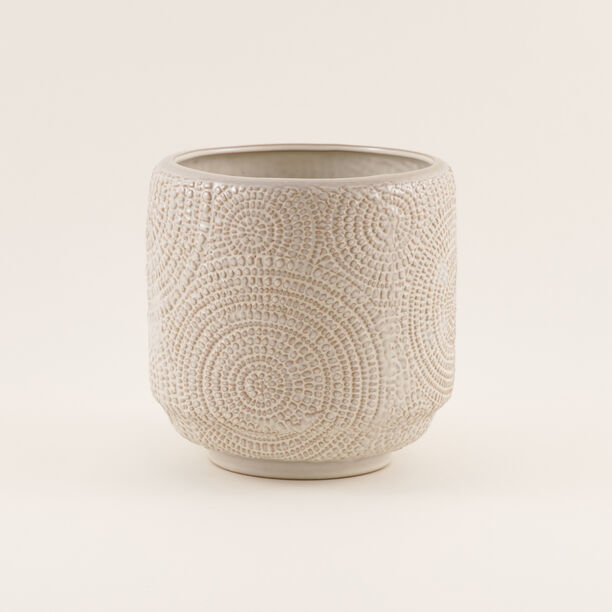 هومز أصيص نبات خزفي بيج 20.8*20.8*20.5 سم image number 0