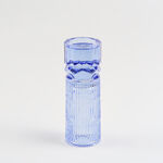 هومز حامل شموع مضلع زجاج 8.9*8.9*27.4سم، أزرق image number 1