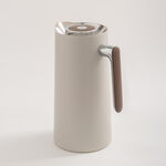 Dallaty 1L light grey steel vacuum flask with wooden handle image number 3