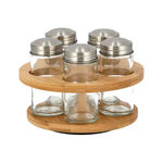 5 Bottles Bamboo Spice Stand image number 1