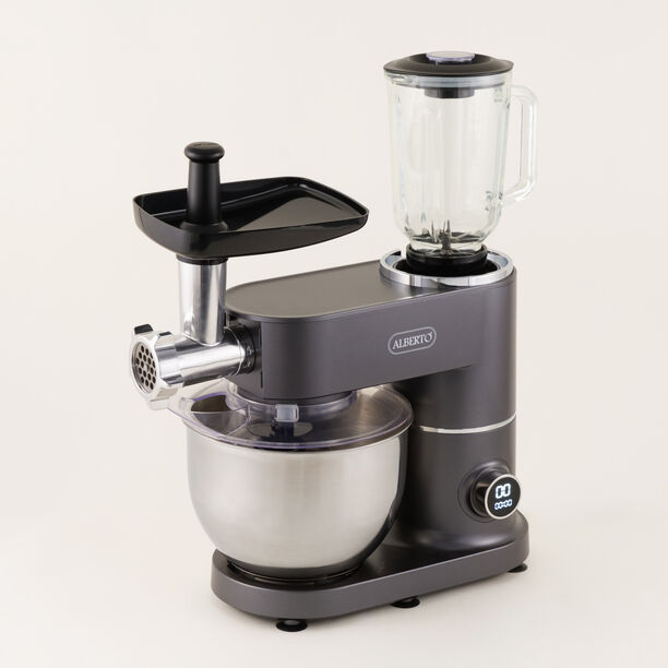 البرتو خلاط وعجان بلاستيك رمادي 6 لتر 1.5 لتر 1000 واط image number 0