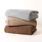 Boutique Blanche Loft 100% Cotton Knitted Throw Chocolate 130*180cm image number 3