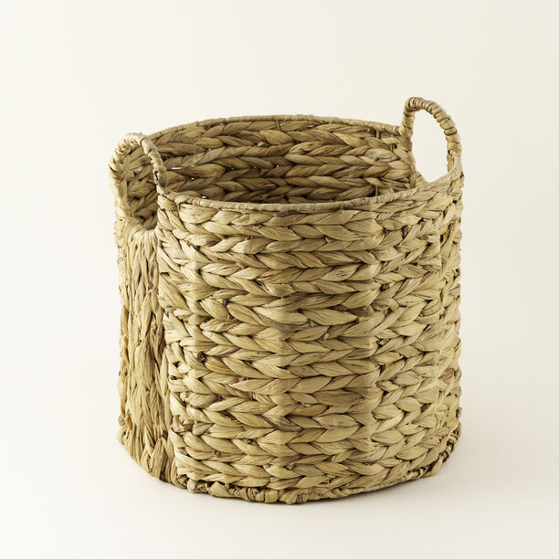 Homez Water Hyacinth And Rattan Storage Basket 35*35*35Cm, Beige image number 1