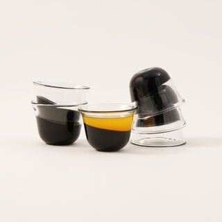 دلتي فناجين قهوة زجاجية 6 قطع باللون الأسود