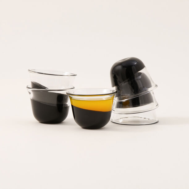 دلتي فناجين قهوة زجاجية 6 قطع باللون الأسود image number 0