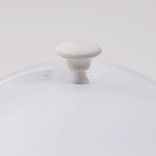 La Mesa Porcelain Serving Plate with Glass Lid 25*25*3 cm