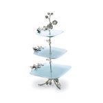 La Mesa 3 Tiers Serving Plates Silver Blue Design image number 0