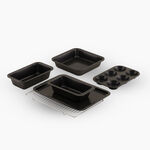 Alberto Bakeware Set Carbon Steel Black 42.8*28.8*11 Cm 6 Pcs image number 0