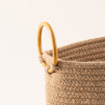 Homez jute storage basket woven 22*22*32cm, beige image number 1