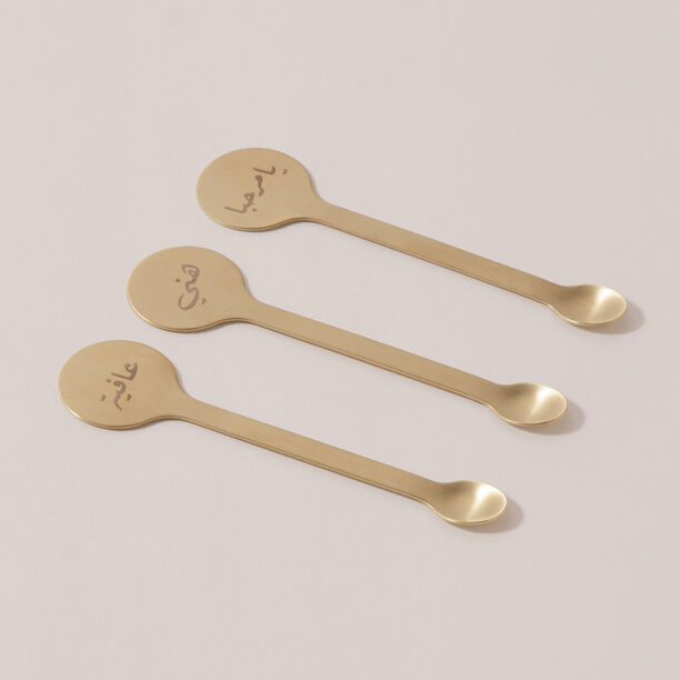 دلتي طقم ملاعق شاي معدن 6 قطع، ذهبي image number 2