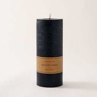 LED rustic candle in black 10*25cm