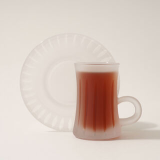 Dallaty glass 12pcs tea cup set, white