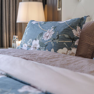Cottage Microfiber King Comforter 6 Pcs Set, Blue/Pink, 230*250Cm