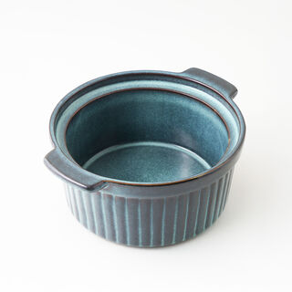 La Mesa stoneware food saver with lid 24.5*21*10.5cm, blue