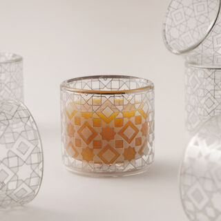 Dallaty Glass Coffee Cups Set 6Pcs, Silver