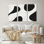 Homez 3pcs framed wall art canvas set, black and white image number 1