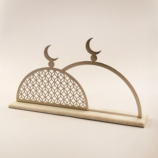 Homez Ramadan Decorative Domes With White Base, Silver 27*9*50Cm