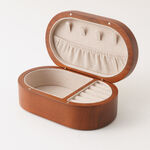 Homez small oval wooden jewelry box 16.5*9.5*5cm image number 2