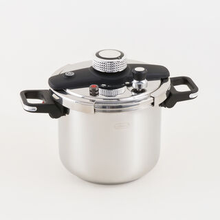 Alberto Stainless Steel Pressure Cooker 7L Folding Handles, Silver