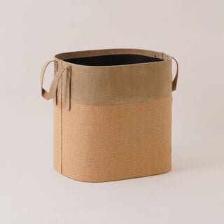 هومز طقم سلة تخزين بامبو قطعتين، بيج