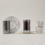 Dallaty white porcelain and glass Tea and coffee cups set 18 pcs image number 0