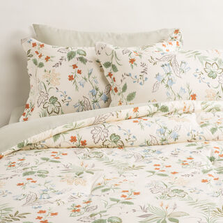 Cottage microfiber summer floral 6pc full comforter set, beige 160*240cm