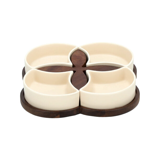 Dallaty off white porcelain nut bowls set 5 pcs image number 0