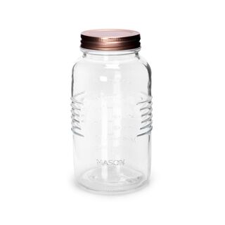 Alberto Glass Mason Jar With Copper Lid