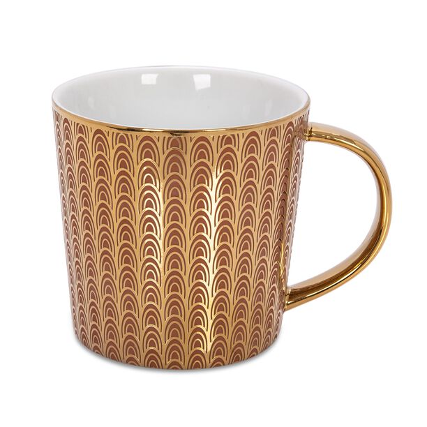 Porcelain Mug Electroplating Brown/Gold 420Ml  image number 0