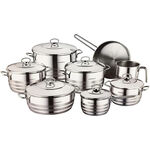 Korkmaz cookware set 14 pcs stainless steel image number 0