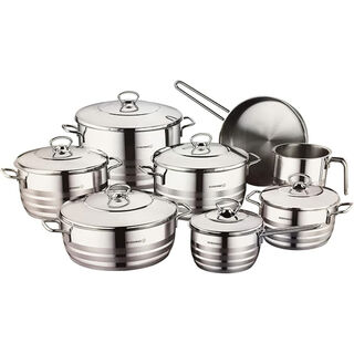 Korkmaz cookware set 14 pcs stainless steel