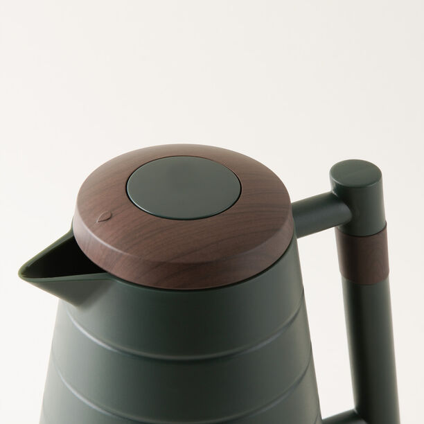 دلتي دلة بلاستيك مع خشب، أخضر غامق 1 لتر image number 2