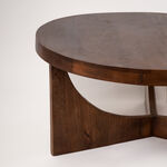 Homez wooden coffee table in brown 91*91*43cm image number 2