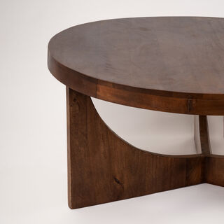 Homez wooden coffee table in brown 91*91*43cm