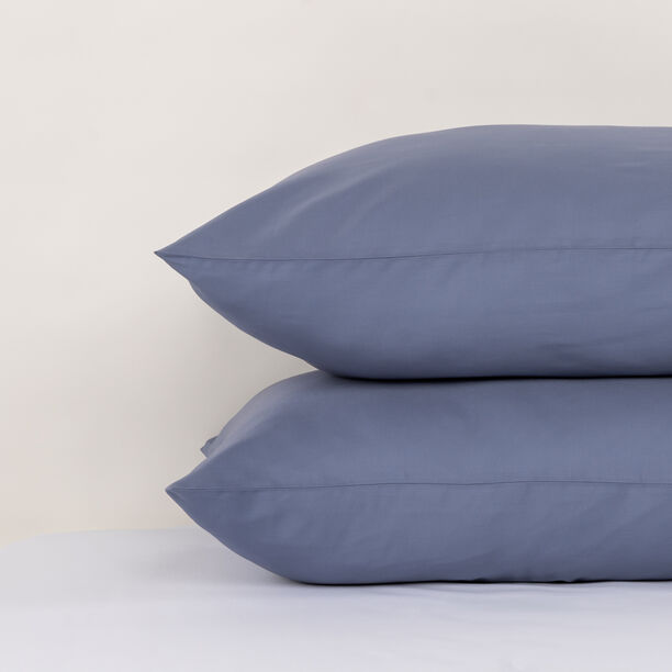 Boutique Blanche Pillow Cover Set 100% Cotton 300Tc Sateen Standard Light Blue 75*50 Cm image number 2