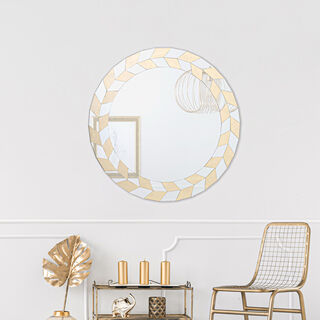 Homez wall mirror with decorative frame 100*100cm gold