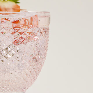 La Mesa 4 Piece Glass Stem Goblets Smoke Pink