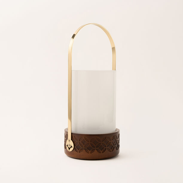 Homez handcrafted wooden lantern 16*16*32 cm image number 0
