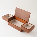 هومز صندوق مجوهرات خشب مستطيل 23*11.5*10سم، بني image number 3