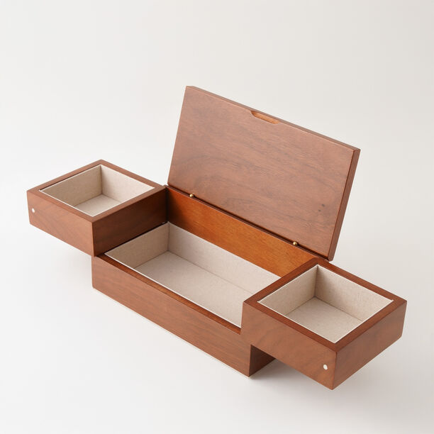 هومز صندوق مجوهرات خشب مستطيل 23*11.5*10سم، بني image number 3