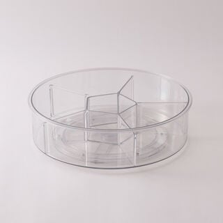 Fridge Organizer With Slots Lazy Susan