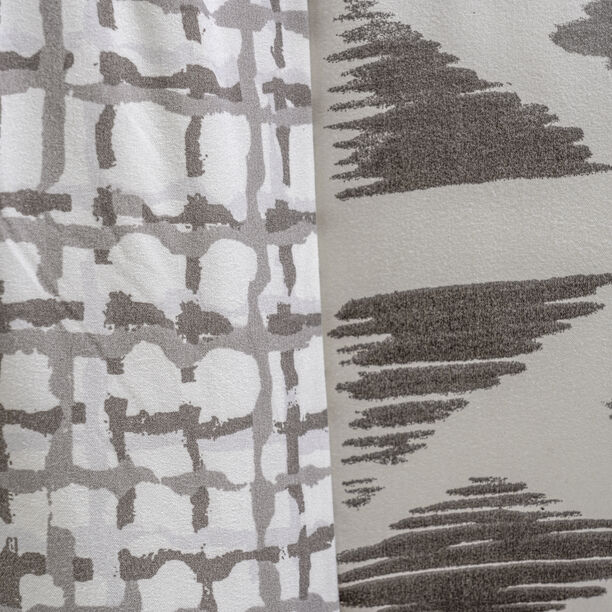 Cottage microfiber block chevron print 6pc full comforter set, grey 160*240cm image number 5