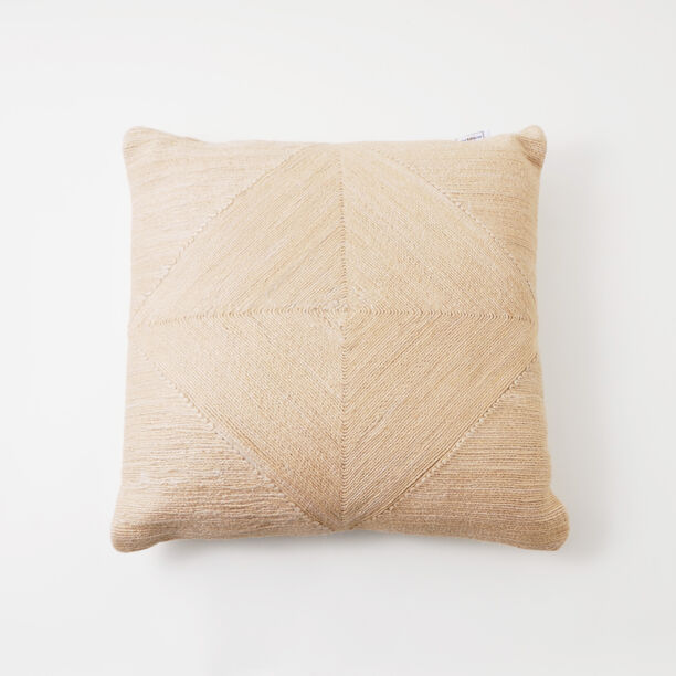 Boutique Blanche solid beige cotton pillow 45*45*15cm image number 0