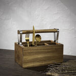 Alberto wooden cutlery holder 26*16*20 cm image number 5