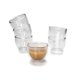 6 Piece Glass Double Wall Coffee Cup